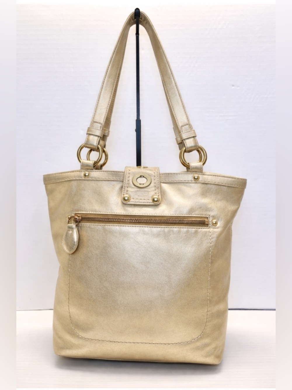 Coach ‘09 Lily Legacy 65th Anniv.. Ltd Ed. Metallic Gold Leather Tote & wallet - Picture 8 of 17